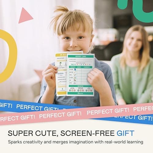 Tiny Expressions Kids Pretend Play Notepads - Boarding Pass & Report Card | 40 Pages Boarding Pass Notepad, 40 Pages Classroom Report Card Notepad, Travel Booking Agent &Teacher Imaginative Role Play thumbnail 7