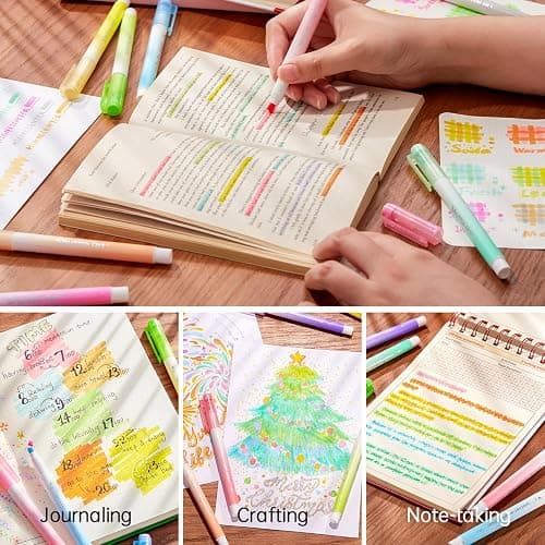 Glitter Highlighters, Shuttle Art 10 Sparkle Colors Chisel Tip Fluorescent Markers, Quick-Dry Non-Toxic Aesthetic Shimmer Highlighter Pens for Kids Teens Adults, Perfect for School Office Art Supplies thumbnail 5