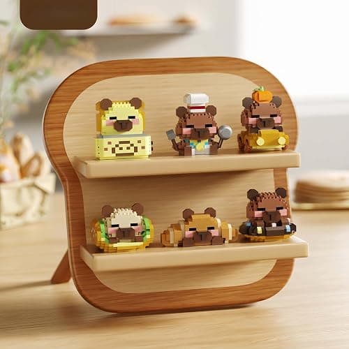 TIM CHESS 6 Set Cute Capybara Building Blocks Set, Mini Bakery Figurine Toy | Micro Brick Bakery Bread Model Kits Party Favors Stocking Stuffers Desk Decor thumbnail 4
