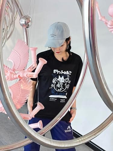 Unisex Cartoon T-Shirts Harajuku Kawaii Cat Letter Printed Short Sleeve Tees Couple Loose Clothes Y2K Tops thumbnail 3