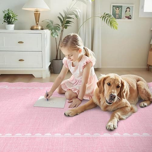GarveeHome Scalloped Hallway Runner Rug 2.5x10 Non Slip Bedroom Rugs, Pink | Washable Bow Rug for Girls Dorm Nursery Living Room Entyrway Kitchen, Soft Low Pile Ultra-Thin Stain Resistant Indoor Carpet thumbnail 8