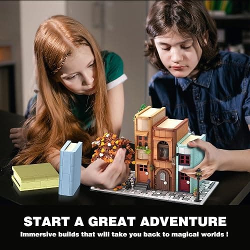 Bookends Building Set for Adult, Home Bookshelf Insert Decoration Building, Bookcase Miniature House Model Building for Adults, 1488pcs thumbnail 6