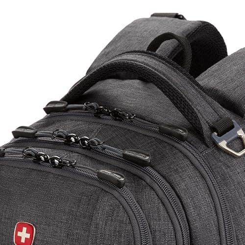 SwissGear 5505 Cecil 16” Laptop Backpack Charcoal – Daily Laptop Bag with Gear Attachment Options – Multiple Organizer Pockets & Padded Shoulder Straps thumbnail 7
