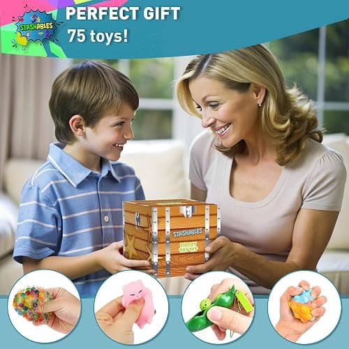 Sensory Fidget Toys Pack - Stress Relief and Anti Anxiety Toys for Kids - Cool Fidget Packs with Stress balls, Fidget Cube, & More for Party Favours, Prizes, Travel, & Pinata Stuffers thumbnail 6