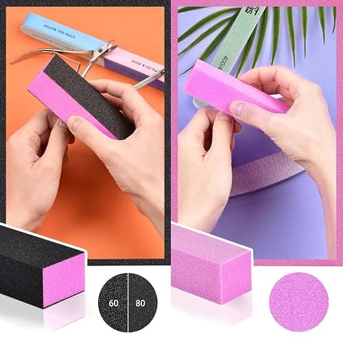 TsMADDTs Manicure Tools Kit Nail Care Kit with 3PCS Files, 2PCS Buffer Blocks, 2PCS Polishing Buffers, Cuticle Nipper, Pusher and Cuticle Oil thumbnail 5