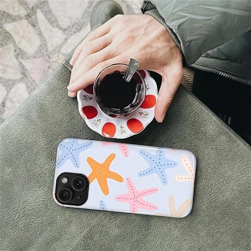 COTAIL Case Designed for iPhone 13 14, Hybrid 2-Layer Case, Military-Grade Protection Durable Shockproof Anti-Scratch Phone Case, Colorful Starfish thumbnail 7