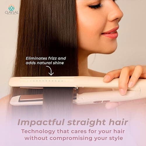 Hair Straightener and Curler 2 in 1 – Claylal Professional Flat Iron Styler with Negative Ions, 430°F Heat, 360° Airflow | Straighten & Curl Hair thumbnail 3