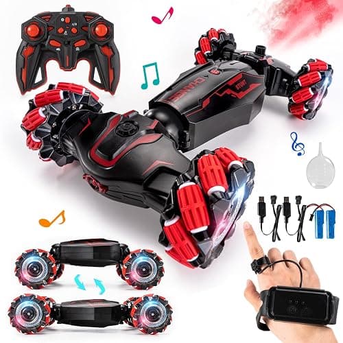 TADOZIC 4WD Remote Control Gesture Sensor Car,Hand Controlled RC Stunt Car,Double-Sided Vehicle 360° Rotation with Light and Music Spray, Watch Toy Cars for Boys & Girls Birthday - Image 1
