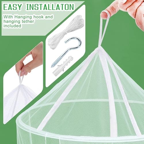 Mosquito Net Bed Canopy for Girls Dome Bed Curtains Tent Twin Queen Size | Mosquito Netting For Patio White Canopy Tent Mosquiteros Cameros Para Cuba Princess Bed Room Decor For Baby Crib Adults thumbnail 5