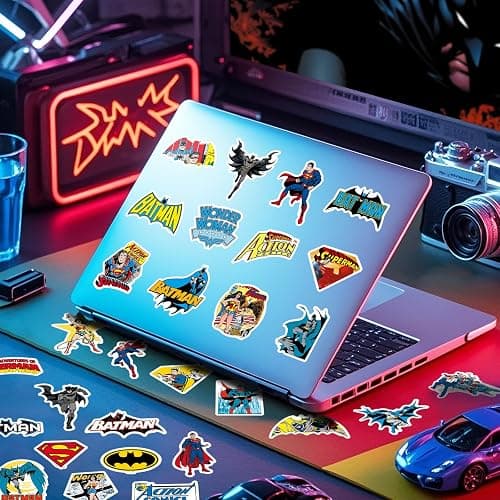 Superhero Stickers for Water Bottles – 50PCS Cool Comic Hero Stickers | Waterproof Vinyl Decals for Laptop, Skateboard, Phone, Luggage, Scrapbook, Party Favors, Birthday Gifts for Kids Teens Adults thumbnail 6