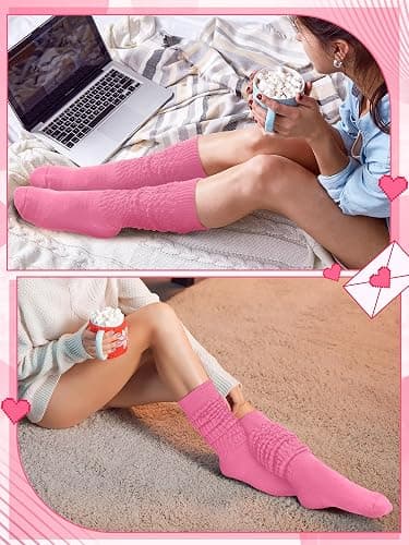 Glitopper Slouch Slouchy Socks Pack Knee High Scrunch 80s 90s Stacked Boot Socks thumbnail 2