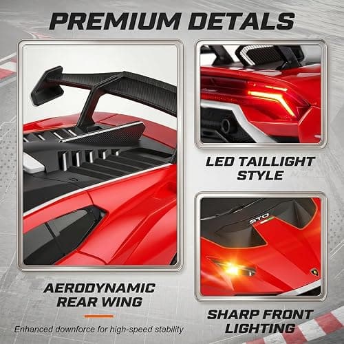 YESHIN 1：24 Lamborghini Haracan Drifting Car Red, Lamborghini Toy Car, RC Cars for Boys Age 8-12, 2.4GHz Remote Control Car with Light thumbnail 4
