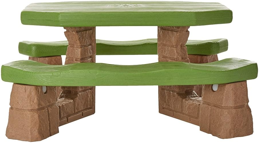 Step2 Naturally Playful Kids Picnic Table with Removeable Umbrella, Indoor/Outdoor Toys, Fits 6 Children, Made of Durable Plastic, For Toddlers 3+ Years Old, Green & Leaves - Green & Leaves - 69.25" H x 43" W x 40.75" D thumbnail 4