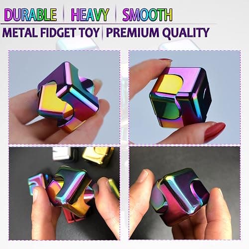 Fidget Spinner Toys Cube Adults, Christmas Stocking Stuffers for Teen Metal Cool Stuff Desk Gadgets Office Toy Small Anxiety Figette Sensory Toy ADHD Tool Fingears Figet Stress Valentine Gift for Boys thumbnail 3