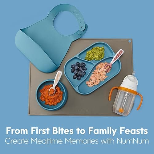 NumNum GOOtensil Pre-Spoons - Baby Spoons Set for 6+ Months - Silicone Self Feeding Utensils BPA-Free - Baby Led Weaning (BLW) Supplies & Feeding Essentials - 2 Spoons (Lilac & Rose) thumbnail 11