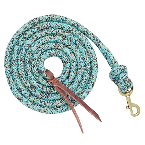 Weaver Leather Poly Cowboy Lead with Snap, 5/8" x 10', Turquoise/Brown/Tan - Image 1