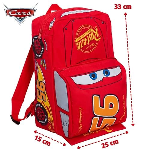 Disney Cars 3D Backpack Kids Lightning McQueen School Nursery Lunch Bag Rucksack, Red 95, One Size thumbnail 2
