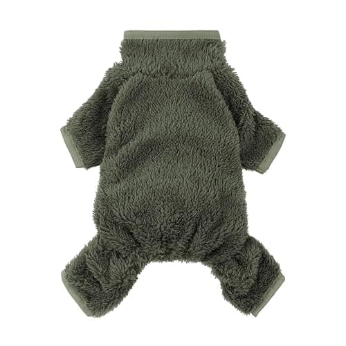 Fitwarm Dog Fleece Pajamas, Dog Winter Clothes for Small Dogs Boy Girl, Pet Jumpsuit, Doggy Apparel, Green, Small - Image 1
