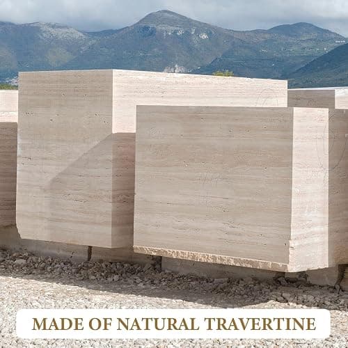 Koville Natural Travertine Marble Cutting Board for Kitchen Counter, 12" x 8" Real Stone Slab Marble Cheese Board for Home Decor, Stone Pastry Boards Bathroom Perfume Tray Candle Plate thumbnail 7
