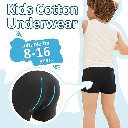 Geyuwoz Boys Stretchy Cotton Underwear Boxer Briefs 8-16Y thumbnail 2