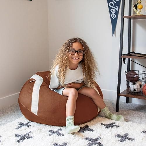 Big Joe Sports Ball Child-Sized Bean Bag Chair, Football Plush, Soft Polyester, 2.5 feet thumbnail 2