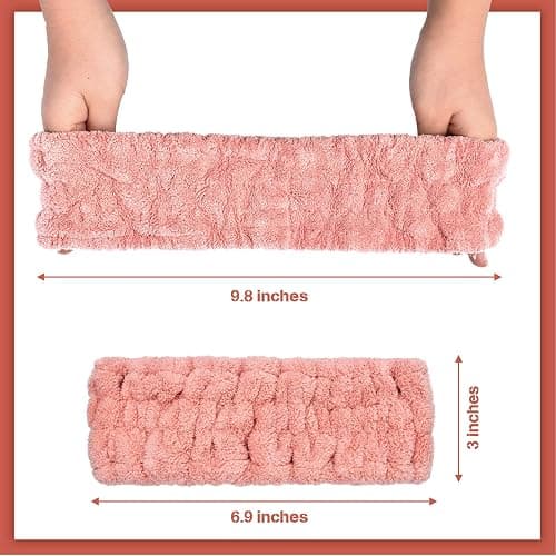 Chuangdi 3 Pieces Spa Headband for Women Facial Makeup Headband Soft Terry Cloth Hairband for Washing Face Mask Spa Shower Gifts(Pink, Gray, Dark Brown) thumbnail 2