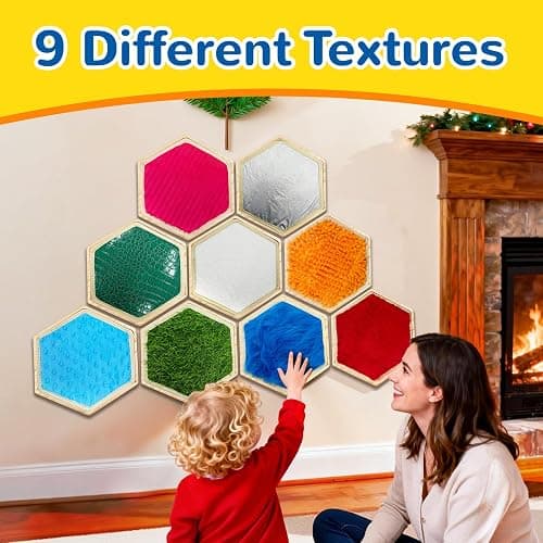 LILXIU 16 PCS Sensory Wall Panel with 9 Wooden Frame Replaceable Flip Sequin Board Textured Sensory Mats for Wall and Floor Early Learning Fidgeting Activity thumbnail 5
