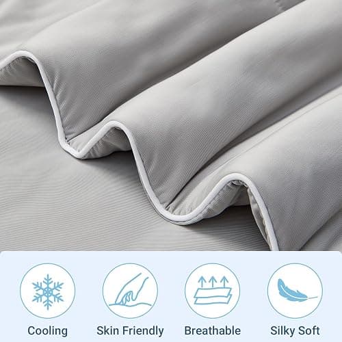 PENGZHU TECHNOLOGY Cooling Blanket Comforter Queen Size, Cooling Blankets for Hot Sleepers and Night Sweats, The Cold Blanket for Queen Size Bed, White Summer Blanket Breathable Soft. thumbnail 3