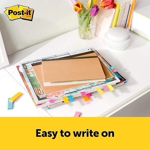 Post-it Page Markers, Assorted Colors, 1/2 in x 2 in, 50 Sheets/Pad, 5 Pads/Pack (670-5AF) thumbnail 5