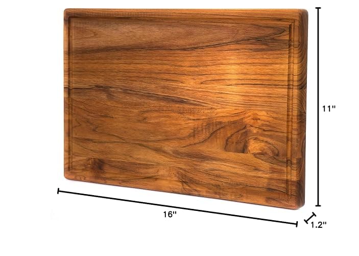 Non Toxic Wood Cutting Board - Conditioned with Natural Beeswax Flaxseed & Lemon Oil - Free of Mineral Oil - Made of FSC Certified Acacia Wood - 16" x 11" Thick Cutting Board by Ziruma thumbnail 2