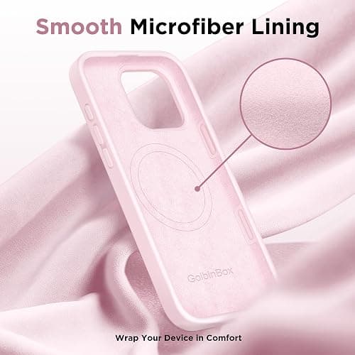 GOLBINBOX Magnetic for iPhone 16 Pro Case, Silicone Cover, Calke Pink | Compatible with MagSafe, Comfortable Grip, Soft Anti-Scratch Microfiber Lining, Slim Shockproof Protective Phone Case 6.3" thumbnail 8