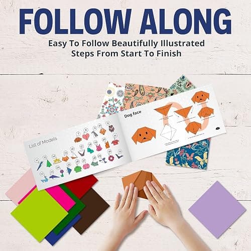 Origami Paper | 350 Origami Paper Kit | Set Includes - 300 Sheets 20 Colors 6x6 | 50 Traditional Japanese Patterns | Origami Book 25 Easy Colored Projects | Kids Crafts | Christmas Gifts for boys 8-12 thumbnail 4