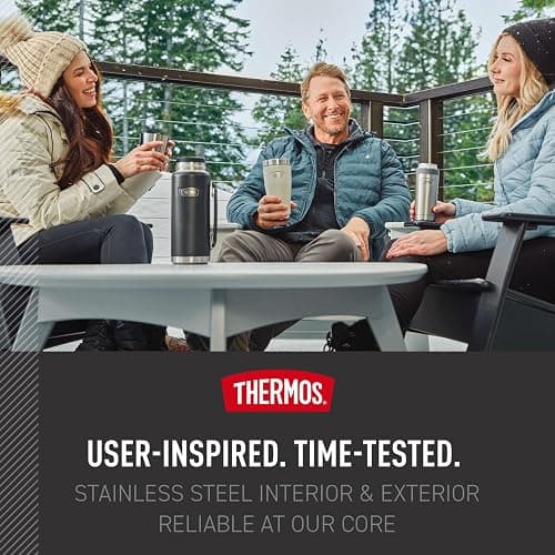 THERMOS, ICON Series, Stainless Steel Beverage Bottle, Granite, 1.2 L thumbnail 5