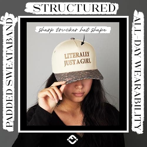 Funky Junque Trucker Hat Women Men 2-Tone Baseball Cap – Vintage Western Style Embroidered Snapback, Premium Cotton Blend thumbnail 4