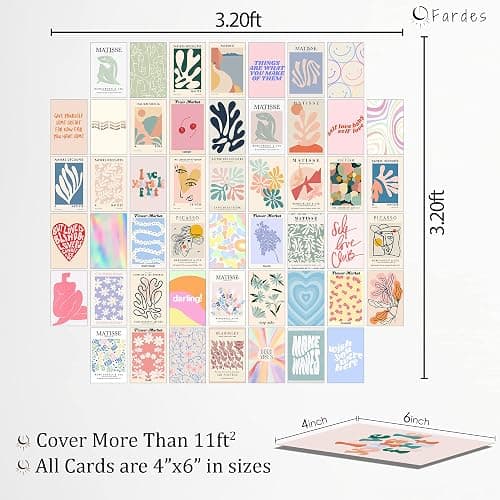 Aesthetic Room Decor, 50pcs Danish Pastel Prints for Wall Decor, Wall Collage Kit Aesthetic Pictures for Dorm Decor, Teen Girls Preppy Bedroom Decor thumbnail 5