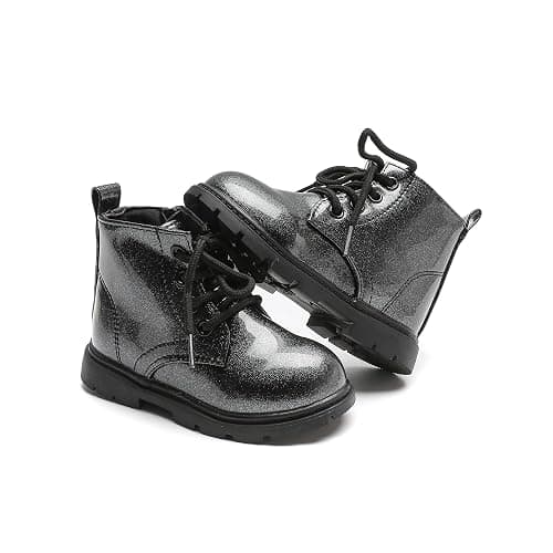 Komfyea Cute Children Boots Floral Print Girl Lace Up Boots （Toddler/Little Kids thumbnail 2