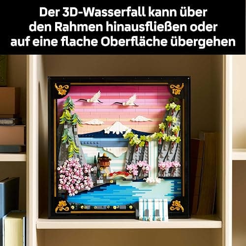 LEGO Art Japanische Kirschblütenlandschaft - DIY Set - Bauset für Erwachsene - 3D Wandkunst im Rahmen mit dem Fuji-Berg, Sakura (Kirschblüten) und Wasserfall - Geschenk für Männer und Frauen - 31218 thumbnail 7