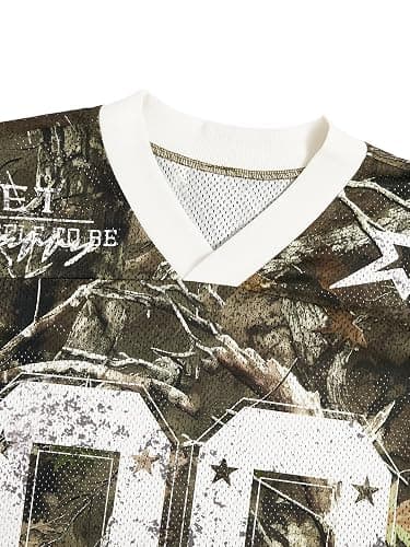 SOLY HUX Mens Jersey Y2k Baggy Shirts Graphic Tees Oversized V Neck Tshirts Summer Tops thumbnail 4