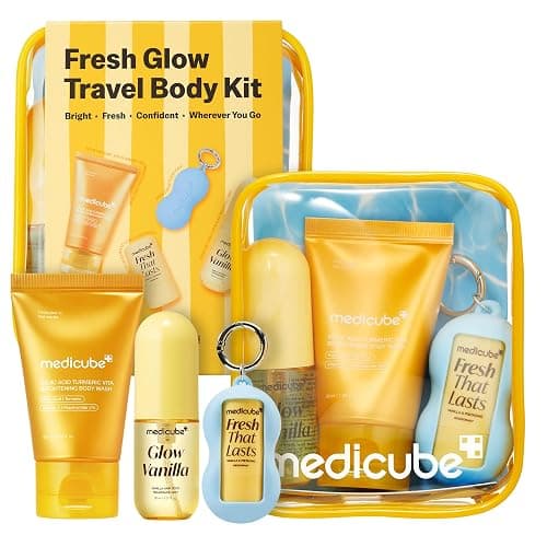 medicube Fresh Glow Body Kit | Travel-Ready Hair & Body Set | Mini body wash, deodorant and hair & body fragrance mist for fresh glow body. Kojic Acid for Brightening - Image 1