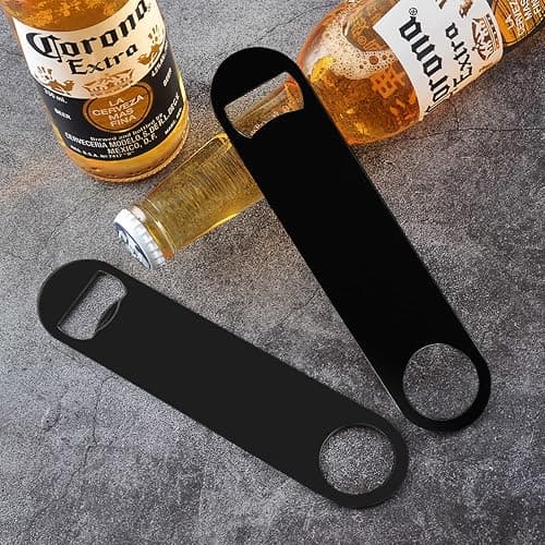 KTOJOY 4 PACK Stainless Steel Flat Bottle Opener, Beer Bottle Opener, 7inch, with Exquisite Packaging, for Kitchen, Bar or Restaurant, Black, thumbnail 7