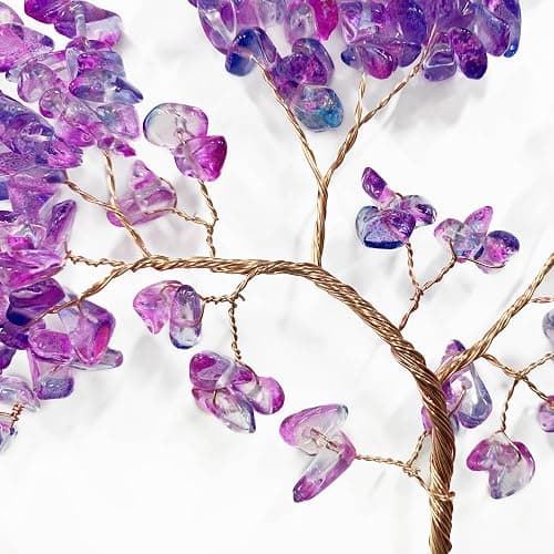 Large Dream Catcher,Sun Dream Catchers with Chakra Gemstone Agate Stone,Purple Crystal Tree Life,Dream Catcher for Girls,Dream Catchers for Adults,Home Ornaments Craft Gift (Purple) thumbnail 8