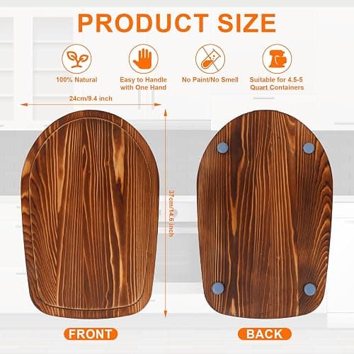 Wooden Mixer Slider Mat for 4.5-5 Qt Stand Mixers, Wood Anti-Slip Tray Mixer Base Pad Countertop Protector for Home Kitchen thumbnail 3