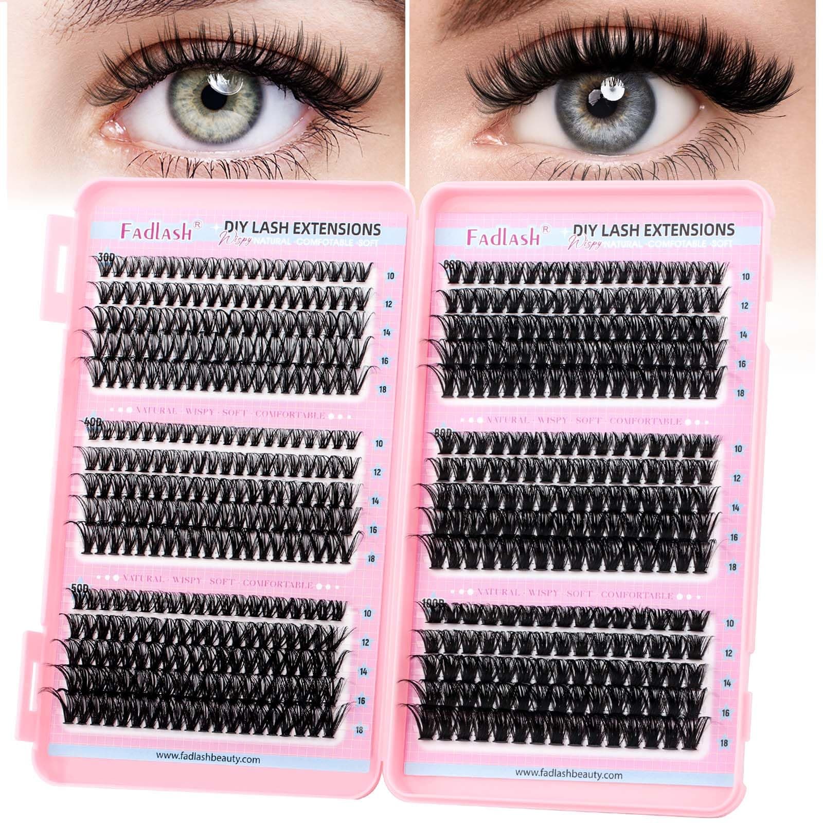 Eyelash Clusters 30D+40D+50D+60D+80D+100D Individual Lash Extensions D Curl Wispy EyeLash Clusters 10-18mm Natural Fluffy Cluster Lash DIY Eyelashes Extension for Beginners thumbnail 8