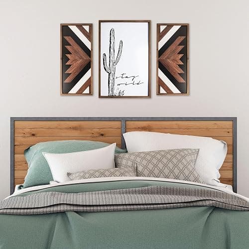 flangairy 2 Pcs Aztec Wall Decor With Wood Framed, 20.9x9.8 Inch Wooden Western Wall Art, Southwestern Native American Boho Bathroom Bedroom Living Room Rustic Home Decoration thumbnail 8