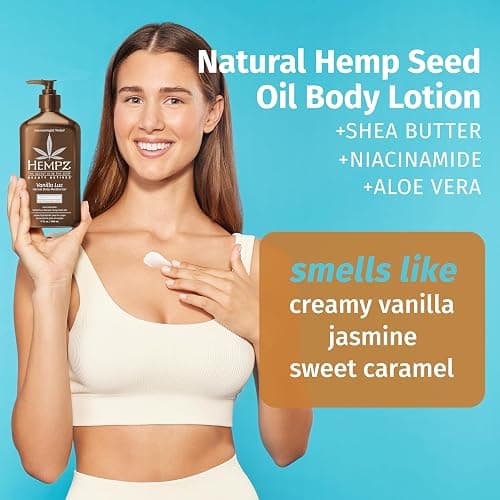 Hempz Vanilla Lux Herbal Body Moisturizer 17 oz. with Niacinamide, NEW LOOK thumbnail 4