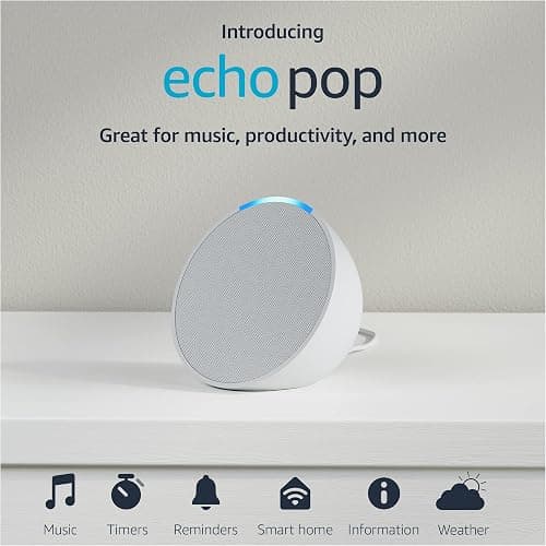 Amazon Echo Pop (newest model), Our smallest speaker with Alexa+ Early Access, Fits in any room, Glacier White thumbnail 11
