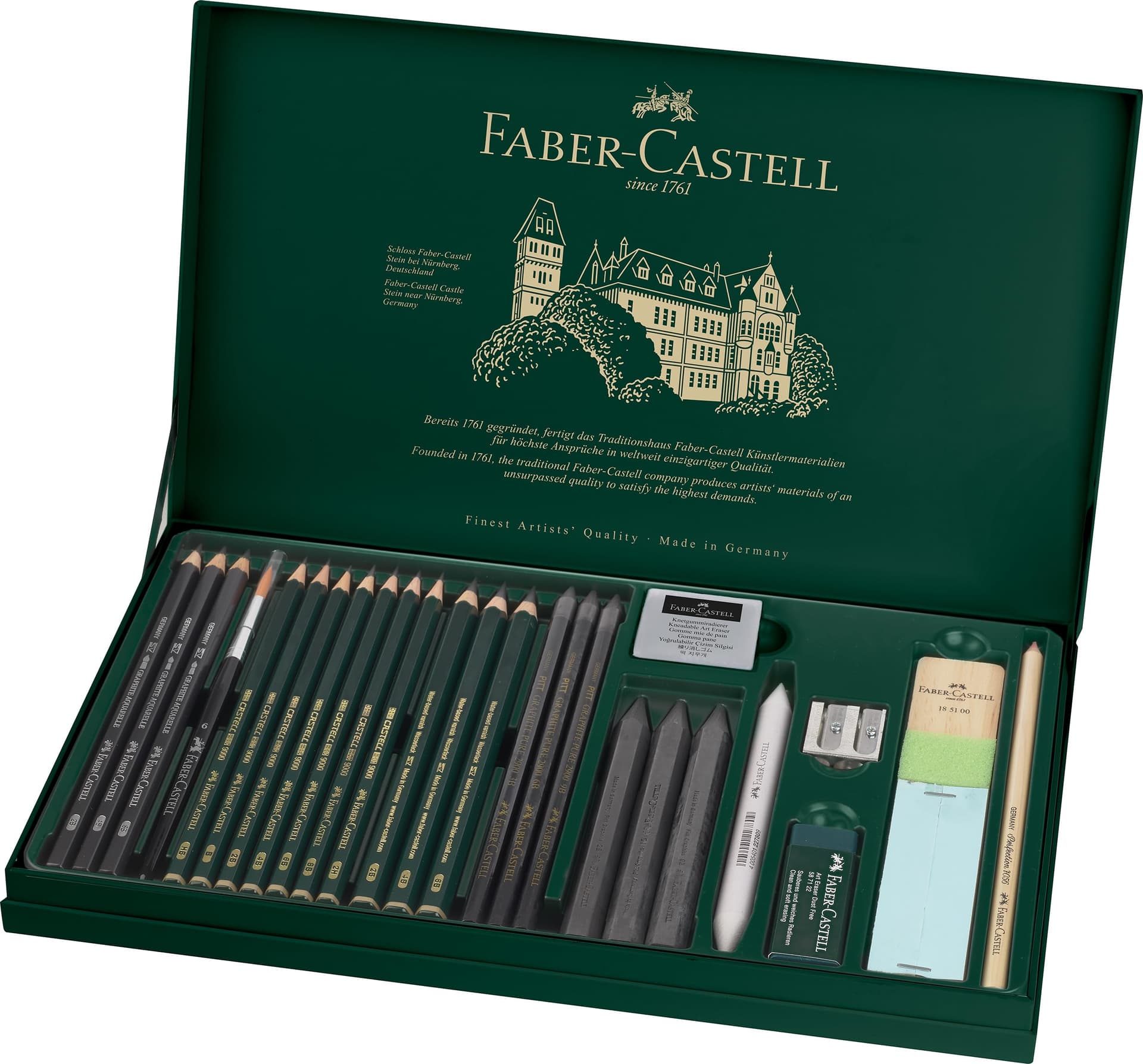 Faber-Castell 112974 - Pitt Graphite Set in Metal Case, Large, 26 Pieces thumbnail 3