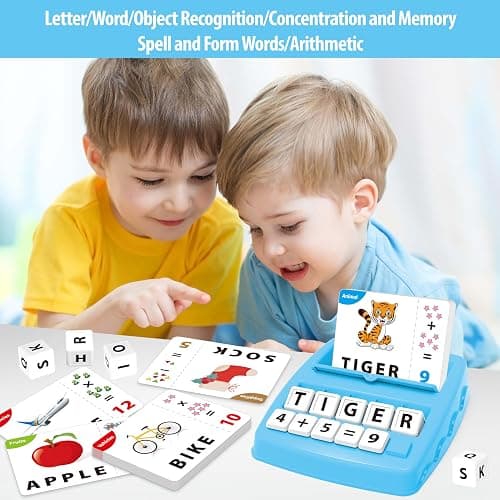 Yolscue Montessori Matching Letter Games,Educational Toys for 3-8 Year Olds Boys Girls,Alphabet Learning Toys for Kids Ages 3-8 Years,Birthday Party Gifts for 3-8 Year Olds Boys Girls(Blue) thumbnail 2