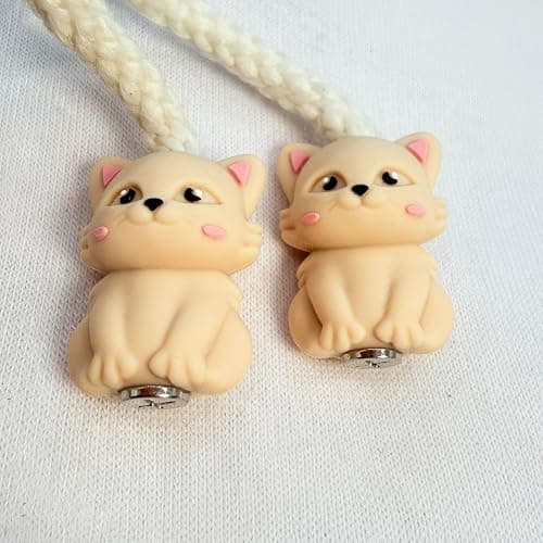 HOODIE CHARMS® Happy Cat Hoodie Charms – for Hoodie Drawstrings, Joggers & Shoelaces – Soft, Washable & Noise-Free – Includes 2 Charms, 2 Metal Claws thumbnail 6
