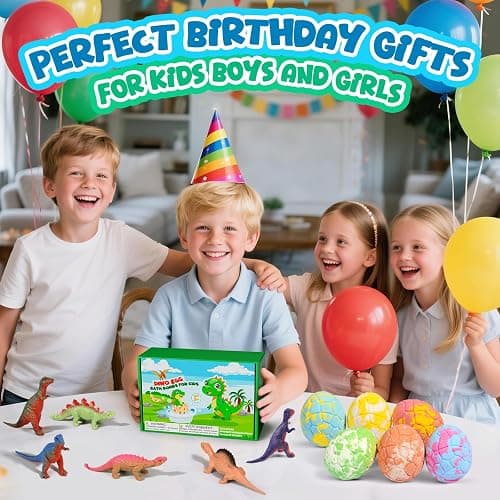 Bath Bombs for Kids with Dragon Toys Inside, Sanyi Dinosaur Toys Gifts for Kids 5-7, Dino Egg Fillers Bubble Bath Birthday Stocking Stuffers Christmas Gifts for Boys Girls Toddler thumbnail 8